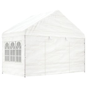 Cenador con techo polietileno blanco 4,08x2,23x3,22 m de vidaXL, Carpas y cenadores - Ref: Foro24-362631, Precio: 191,22 €, D...