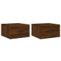 Wall bedside tables 2 pcs brown oak color 35x35x20 cm by vidaXL, Lockers and storage cabinets - Ref: Foro24-829851, Price: 43...