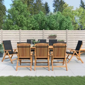 Reclining garden chairs and cushions 8 pcs solid teak wood by vidaXL, Garden chairs - Ref: Foro24-3196530, Price: 1,00 €, Dis...