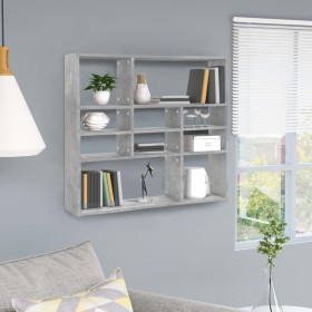 Gray concrete plywood wall shelf 90x16x78 cm by vidaXL, Shelves and shelves - Ref: Foro24-802943, Price: 38,99 €, Discount: %