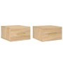 Wall bedside tables 2 pcs Sonoma oak color 35x35x20 cm by vidaXL, Lockers and storage cabinets - Ref: Foro24-829795, Price: 4...