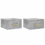 Wall bedside tables 2 pcs concrete gray color 35x35x20 cm by vidaXL, Lockers and storage cabinets - Ref: Foro24-829797, Price...