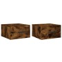 Wall bedside tables 2 pcs smoked oak color 35x35x20 cm by vidaXL, Lockers and storage cabinets - Ref: Foro24-829847, Price: 4...