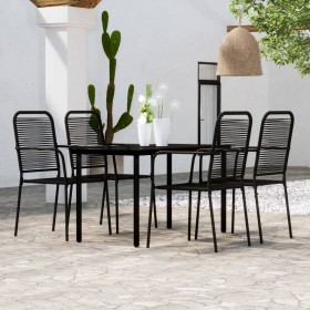 Juego de comedor de jardín 5 piezas negro de vidaXL, Conjuntos de jardín - Ref: Foro24-3099139, Precio: 291,56 €, Descuento: %