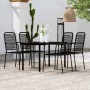 Juego de comedor de jardín 5 piezas negro de vidaXL, Conjuntos de jardín - Ref: Foro24-3099139, Precio: 291,99 €, Descuento: %