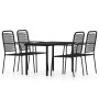 Juego de comedor de jardín 5 piezas negro de vidaXL, Conjuntos de jardín - Ref: Foro24-3099139, Precio: 291,99 €, Descuento: %