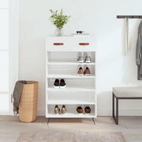 Glossy white plywood shoe cabinet 60x35x105 cm by vidaXL, Closets and storage - Ref: Foro24-829606, Price: 55,68 €, Discount: %