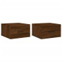 Wall bedside tables 2 pcs brown oak color 35x35x20 cm by vidaXL, Lockers and storage cabinets - Ref: Foro24-829867, Price: 42...