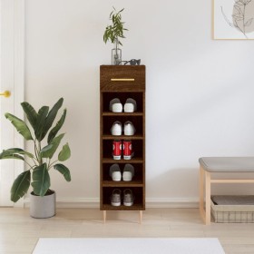 Brown oak engineered wood shoe rack 30x35x105 cm by vidaXL, Closets and storage - Ref: Foro24-829667, Price: 54,61 €, Discoun...