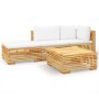 4-piece garden furniture set and solid teak wood cushions by vidaXL, Garden sets - Ref: Foro24-3100911, Price: 605,93 €, Disc...