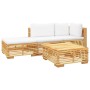 4-teiliges Gartenmöbel-Set und Kissen aus massivem Teakholz von vidaXL, Gartensets - Ref: Foro24-3100911, Preis: 597,29 €, Ra...