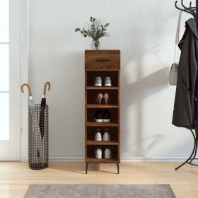 Brown oak engineered wood shoe rack 30x35x105 cm by vidaXL, Closets and storage - Ref: Foro24-829699, Price: 43,34 €, Discoun...