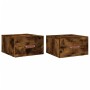 Wall bedside tables 2 pcs smoked oak color 35x35x20 cm by vidaXL, Lockers and storage cabinets - Ref: Foro24-829783, Price: 4...