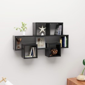 Glossy black plywood car-shaped wall shelf 82x15x51cm by vidaXL, Shelves and shelves - Ref: Foro24-807257, Price: 29,99 €, Di...