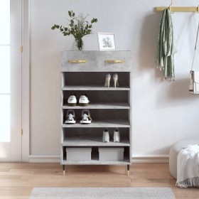 Concrete gray engineered wood shoe rack 60x35x105 cm by vidaXL, Closets and storage - Ref: Foro24-829592, Price: 52,08 €, Dis...