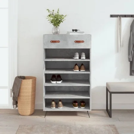 Concrete gray engineered wood shoe rack 60x35x105 cm by vidaXL, Closets and storage - Ref: Foro24-829584, Price: 55,68 €, Dis...