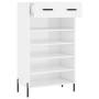 Mueble zapatero madera contrachapada blanco brillo 60x35x105 cm de vidaXL, Armarios y almacenamiento - Ref: Foro24-829622, Pr...