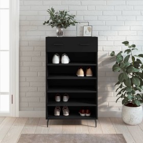 Zapatero madera de ingeniería negro 60x35x105 cm de vidaXL, Armarios y almacenamiento - Ref: Foro24-829629, Precio: 75,71 €, ...