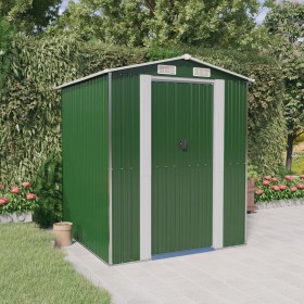 Cobertizo de jardín acero galvanizado verde 192x191x223 cm