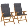 Reclining garden chairs and 2 solid teak wood cushions by vidaXL, Garden chairs - Ref: Foro24-3196433, Price: 331,24 €, Disco...