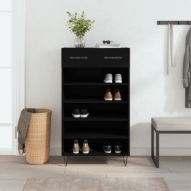 Zapatero madera de ingeniería negro 60x35x105 cm de vidaXL, Armarios y almacenamiento - Ref: Foro24-829605, Precio: 55,45 €, ...