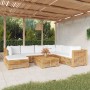 8-piece garden furniture set and solid teak wood cushions by vidaXL, Garden sets - Ref: Foro24-3100879, Price: 1,00 €, Discou...