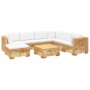 8-piece garden furniture set and solid teak wood cushions by vidaXL, Garden sets - Ref: Foro24-3100879, Price: 1,00 €, Discou...