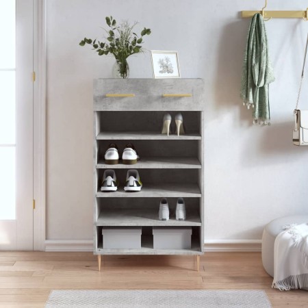 Concrete gray engineered wood shoe rack 60x35x105 cm by vidaXL, Closets and storage - Ref: Foro24-829600, Price: 54,61 €, Dis...