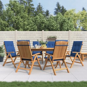 Reclining garden chairs and 6 solid teak wood cushions by vidaXL, Garden chairs - Ref: Foro24-3196503, Price: 824,99 €, Disco...