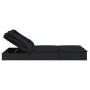 Tumbona 2 personas toldo plegable ratán PE negro 213x118x97 cm de vidaXL, Tumbonas - Ref: Foro24-319652, Precio: 352,03 €, De...