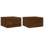 Wall-mounted bedside tables 2 units brown oak color 35x35x20 cm by vidaXL, Lockers and storage cabinets - Ref: Foro24-829835,...