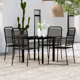 Juego de comedor de jardín 5 piezas negro de vidaXL, Conjuntos de jardín - Ref: Foro24-3099138, Precio: 265,99 €, Descuento: %