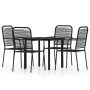 Juego de comedor de jardín 5 piezas negro de vidaXL, Conjuntos de jardín - Ref: Foro24-3099138, Precio: 265,04 €, Descuento: %