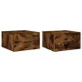 Wall bedside tables 2 pcs smoked oak color 35x35x20 cm by vidaXL, Lockers and storage cabinets - Ref: Foro24-829863, Price: 4...