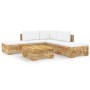 6-piece garden furniture set and solid teak wood cushions by vidaXL, Garden sets - Ref: Foro24-3100853, Price: 866,77 €, Disc...