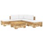 6-piece garden furniture set and solid teak wood cushions by vidaXL, Garden sets - Ref: Foro24-3100853, Price: 866,77 €, Disc...