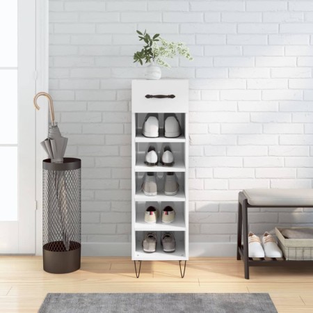 Glossy white plywood shoe cabinet 30x35x105 cm by vidaXL, Closets and storage - Ref: Foro24-829670, Price: 43,96 €, Discount: %