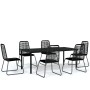 Juego de comedor para jardín 7 piezas negro de vidaXL, Conjuntos de jardín - Ref: Foro24-3099093, Precio: 575,75 €, Descuento: %