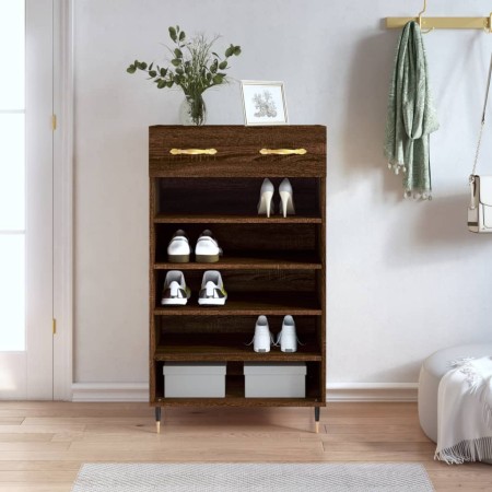 Brown oak engineered wood shoe rack 60x35x105 cm by vidaXL, Closets and storage - Ref: Foro24-829595, Price: 54,12 €, Discoun...