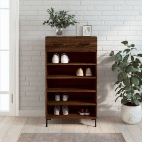 Brown oak engineered wood shoe rack 60x35x105 cm by vidaXL, Closets and storage - Ref: Foro24-829619, Price: 57,99 €, Discoun...