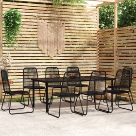 Juego de comedor para jardín 9 piezas negro de vidaXL, Conjuntos de jardín - Ref: Foro24-3099094, Precio: 719,99 €, Descuento: %