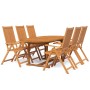 7-piece solid acacia wood garden dining set by vidaXL, Garden sets - Ref: Foro24-3079644, Price: 594,18 €, Discount: %