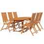 7-piece solid acacia wood garden dining set by vidaXL, Garden sets - Ref: Foro24-3079644, Price: 594,18 €, Discount: %