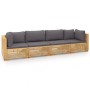 4-piece garden furniture set and solid teak wood cushions by vidaXL, Garden sets - Ref: Foro24-3100868, Price: 737,54 €, Disc...