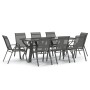 Garden dining set 9 pieces gray and black by vidaXL, Garden sets - Ref: Foro24-3095976, Price: 594,78 €, Discount: %