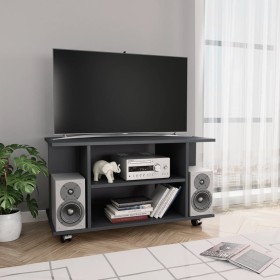 TV cabinet with wheels gray plywood 80x40x40 cm by vidaXL, TV Furniture - Ref: Foro24-800191, Price: 54,99 €, Discount: %