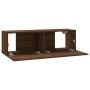 Brown oak plywood TV wall cabinet 100x30x30 cm by vidaXL, TV Furniture - Ref: Foro24-815098, Price: 44,31 €, Discount: %