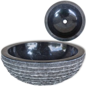 Marble sink 40 cm black by vidaXL, Sinks - Ref: Foro24-242672, Price: 129,89 €, Discount: %