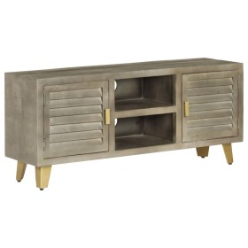 Solid mango wood TV stand with gray brass, 110x30x48 cm by vidaXL, TV Furniture - Ref: Foro24-246681, Price: 211,99 €, Discou...