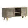 Mueble para TV madera maciza mango con latón gris 110x30x48 cm de vidaXL, Muebles TV - Ref: Foro24-246681, Precio: 211,99 €, ...